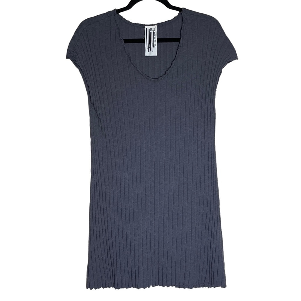 Free People Ribbed Size XS Gray Mini Dress